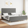Stella Homewares Bed Frame without Mattress Dark Grey 152x203 cm Queen Fabric
