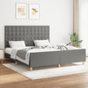 Stella Homewares Bed Frame without Mattress Dark Grey 152x203 cm Queen Fabric