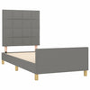Stella Homewares Bed Frame without Mattress Dark Grey 107x203 cm King Single Size Fabric
