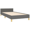 Stella Homewares Bed Frame without Mattress Dark Grey 107x203 cm King Single Size Fabric