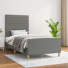 Stella Homewares Bed Frame without Mattress Dark Grey 107x203 cm King Single Size Fabric