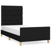Stella Homewares Bed Frame without Mattress Black 107x203 cm King Single Size Fabric