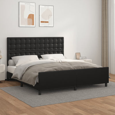 Stella Homewares Bed Frame without Mattress Black 152x203 cm Queen Faux Leather