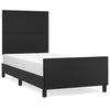 Stella Homewares Bed Frame without Mattress Black 107x203 cm King Single Size Velvet