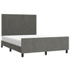 Stella Homewares Bed Frame without Mattress Dark Grey 137x187 cm Double Velvet