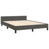 Stella Homewares Bed Frame without Mattress Dark Grey 137x187 cm Double Velvet