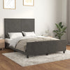 Stella Homewares Bed Frame without Mattress Dark Grey 137x187 cm Double Velvet