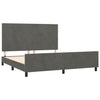Stella Homewares Bed Frame without Mattress Dark Grey 152x203 cm Queen Velvet
