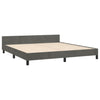 Stella Homewares Bed Frame without Mattress Dark Grey 152x203 cm Queen Velvet