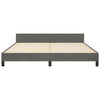 Stella Homewares Bed Frame without Mattress Dark Grey 152x203 cm Queen Velvet