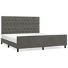 Stella Homewares Bed Frame without Mattress Dark Grey 152x203 cm Queen Velvet