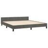 Stella Homewares Bed Frame without Mattress Dark Grey 152x203 cm Queen Velvet