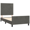 Stella Homewares Bed Frame without Mattress Dark Grey 107x203 cm King Single Size Velvet