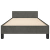 Stella Homewares Bed Frame without Mattress Dark Grey 107x203 cm King Single Size Velvet
