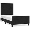 Stella Homewares Bed Frame without Mattress Black 107x203 cm King Single Size Velvet