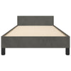 Stella Homewares Bed Frame without Mattress Dark Grey 107x203 cm King Single Size Velvet