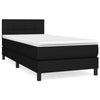 Stella Homewares Box Spring Bed with Mattress Black 106x203 cm King Single Size Fabric