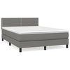 Stella Homewares Box Spring Bed with Mattress Dark Grey 137x187 cm Double Size Fabric