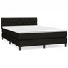 Stella Homewares Box Spring Bed with Mattress Black 137x187 cm Double Size Fabric
