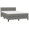 Stella Homewares Box Spring Bed with Mattress Dark Grey 153x203 cm Queen Size Fabric