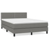Stella Homewares Box Spring Bed with Mattress Dark Grey 153x203 cm Queen Size Fabric