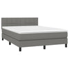 Stella Homewares Box Spring Bed with Mattress Dark Grey 153x203 cm Queen Size Fabric