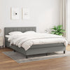 Stella Homewares Box Spring Bed with Mattress Dark Grey 153x203 cm Queen Size Fabric