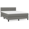 Stella Homewares Box Spring Bed with Mattress Dark Grey 153x203 cm Queen Size Fabric