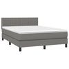 Stella Homewares Box Spring Bed with Mattress Dark Grey 153x203 cm Queen Size Fabric