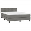 Stella Homewares Box Spring Bed with Mattress Dark Grey 153x203 cm Queen Size Fabric