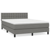 Stella Homewares Box Spring Bed with Mattress Dark Grey 153x203 cm Queen Size Fabric