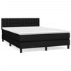 Stella Homewares Box Spring Bed with Mattress Black 153x203 cm Queen Size Fabric