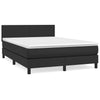 Stella Homewares Box Spring Bed with Mattress Black 153x203 cm Queen Size Faux Leather