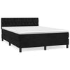 Stella Homewares Box Spring Bed with Mattress Black 153x203 cm Queen Size Velvet