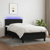 Stella Homewares Box Spring Bed with Mattress&LED Black 106x203 cm King Single Size Fabric