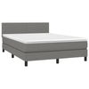 Stella Homewares Box Spring Bed with Mattress&LED Dark Grey 137x187 cm Double Size Fabric