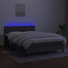 Stella Homewares Box Spring Bed with Mattress&LED Dark Grey 137x187 cm Double Size Fabric