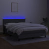 Stella Homewares Box Spring Bed with Mattress&LED Dark Grey 137x187 cm Double Size Fabric