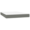Stella Homewares Box Spring Bed with Mattress&LED Dark Grey 137x187 cm Double Size Fabric