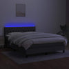 Stella Homewares Box Spring Bed with Mattress&LED Dark Grey 137x187 cm Double Size Fabric