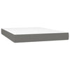 Stella Homewares Box Spring Bed with Mattress&LED Dark Grey 153x203 cm Queen Size Fabric