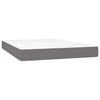 Stella Homewares Box Spring Bed with Mattress&LED Dark Grey 153x203 cm Queen Size Fabric