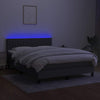 Stella Homewares Box Spring Bed with Mattress&LED Dark Grey 153x203 cm Queen Size Fabric