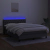 Stella Homewares Box Spring Bed with Mattress&LED Dark Grey 153x203 cm Queen Size Fabric