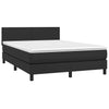 Stella Homewares Box Spring Bed with Mattress&LED Black 153x203 cm Queen Size Faux Leather