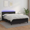 Stella Homewares Box Spring Bed with Mattress&LED Black 153x203 cm Queen Size Faux Leather