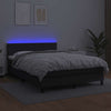 Stella Homewares Box Spring Bed with Mattress&LED Black 153x203 cm Queen Size Faux Leather