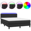 Stella Homewares Box Spring Bed with Mattress&LED Black 153x203 cm Queen Size Faux Leather