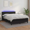 Stella Homewares Box Spring Bed with Mattress&LED Black 153x203 cm Queen Size Faux Leather