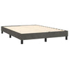 Stella Homewares Box Spring Bed with Mattress&LED Dark Grey 137x187 cm Double Size Velvet